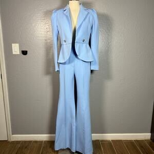 Elegaia Liora Sky-Blue Single-Breasted Suit 2-Piece, S